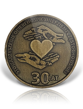 medal jubileuszowy z okazji 30 lat stowarzyszenia opieki hospicyjnej